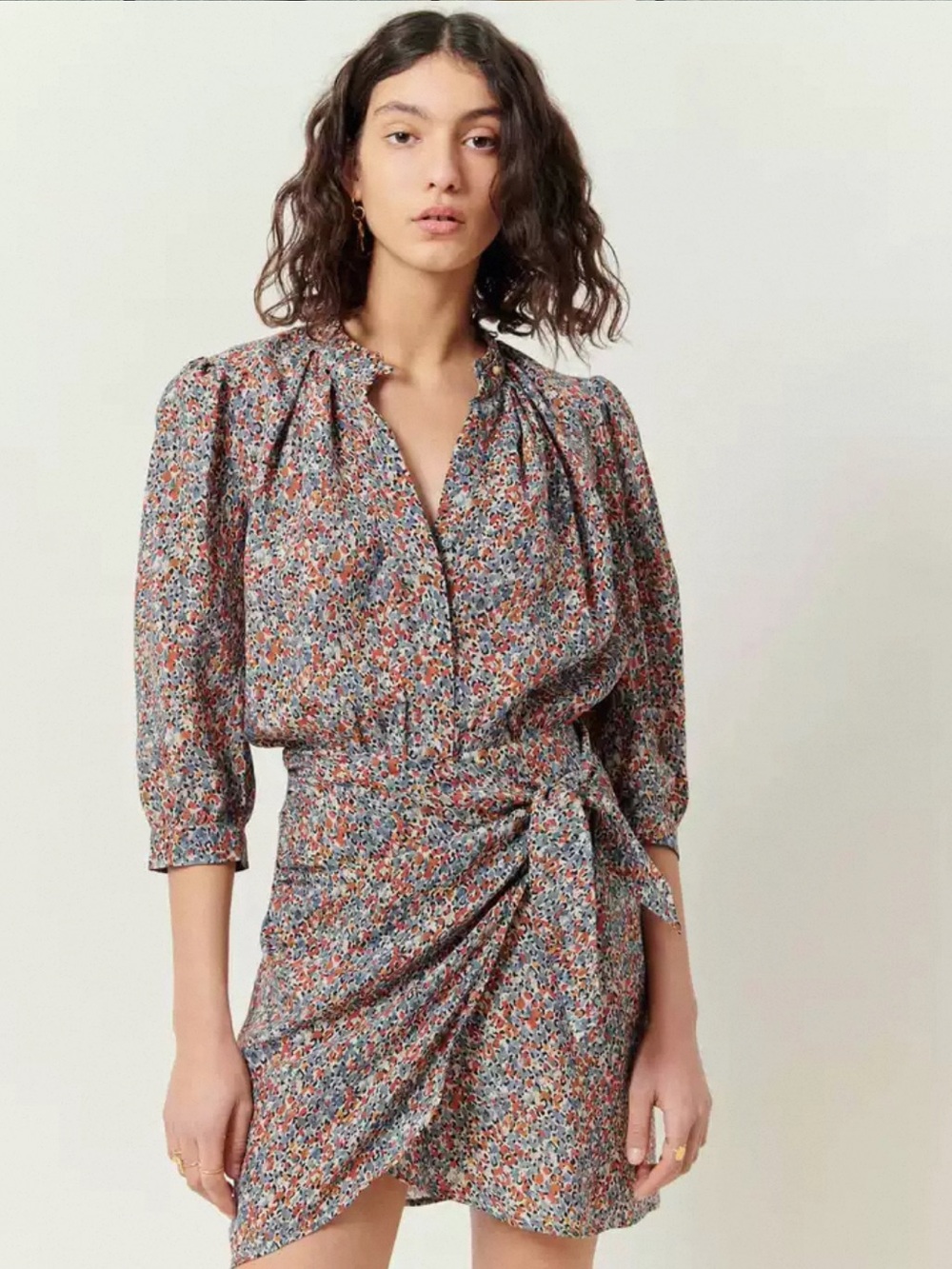 Sessun Floral Puff-Sleeve Wrap Dress 34